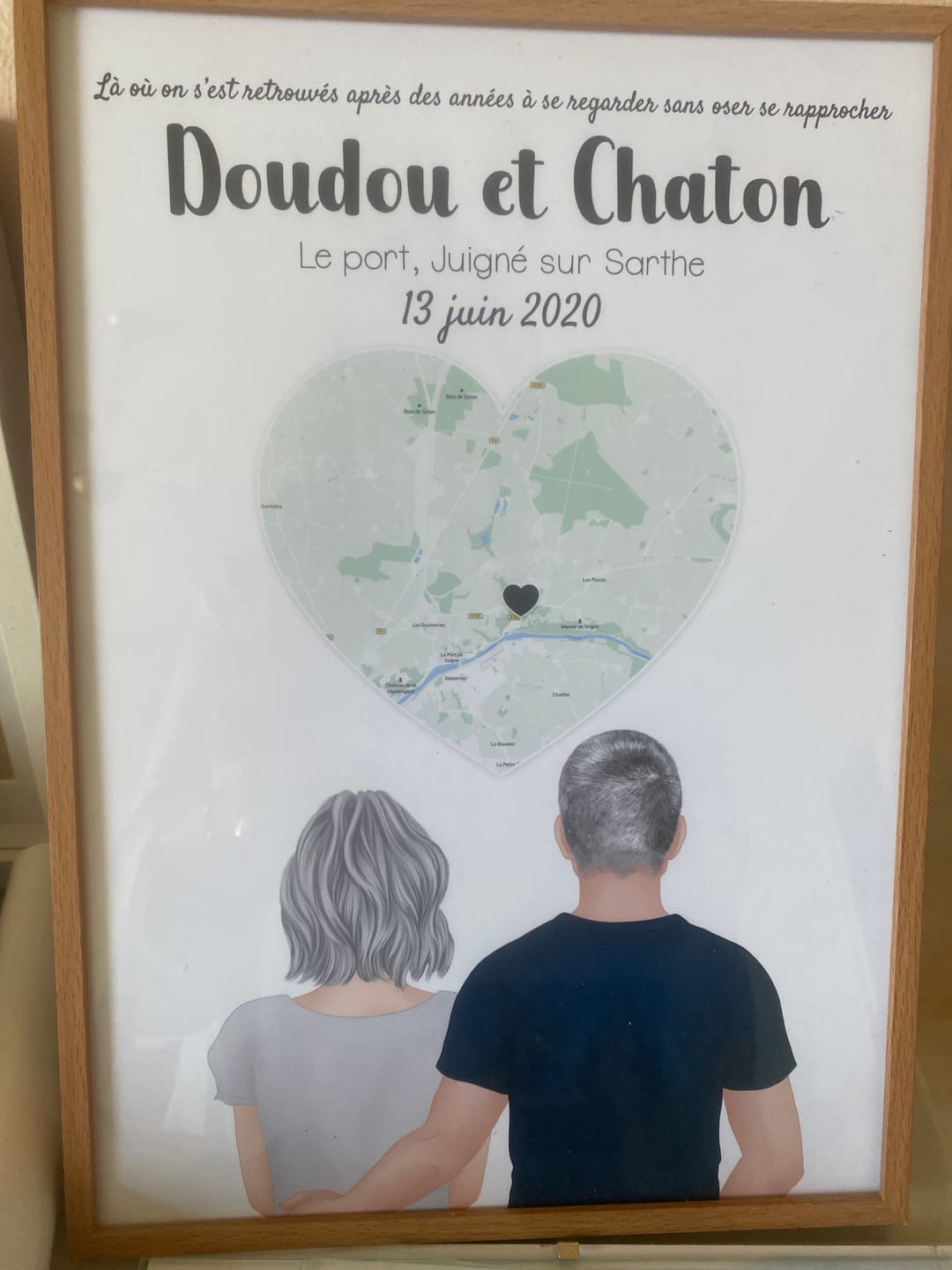 Customer photo review of Affiche Personnalisée - Couple Lieu Première Rencontre - Homme et Femme