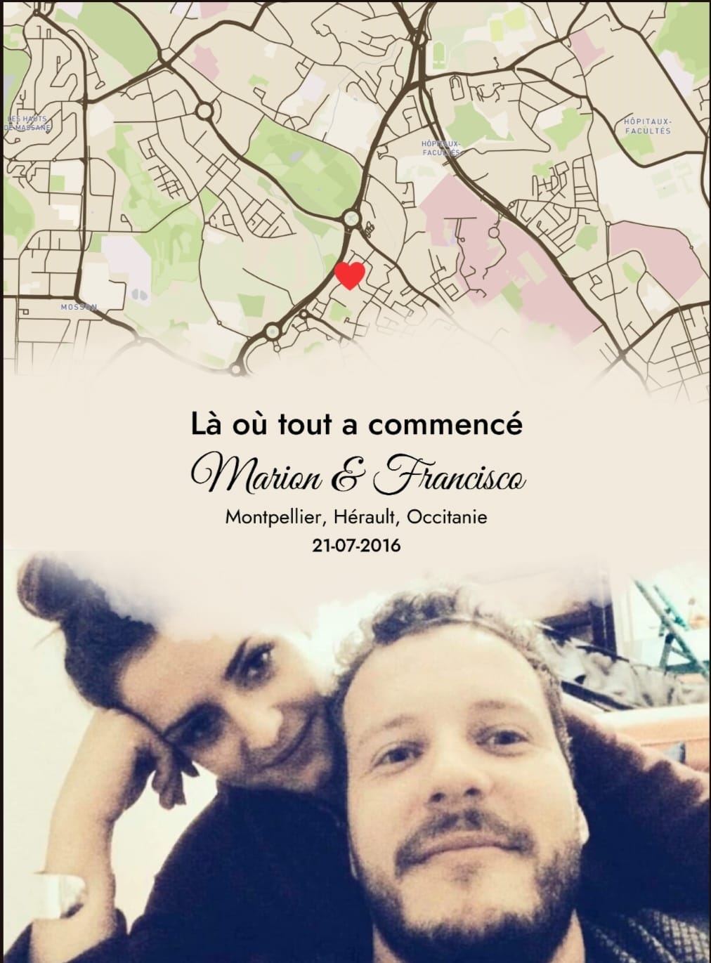 Customer photo review of Notre début - Affiche personnalisée