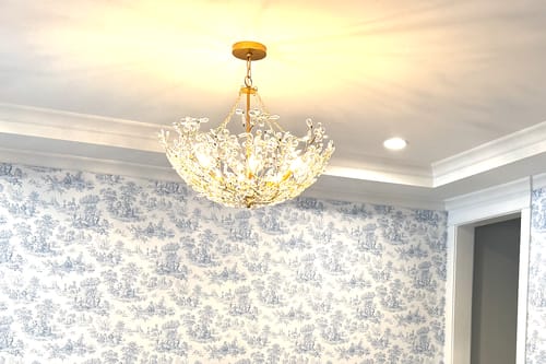 Customer photo review of Luxe Gold Crystal Blossom Floral Basket Chandelier