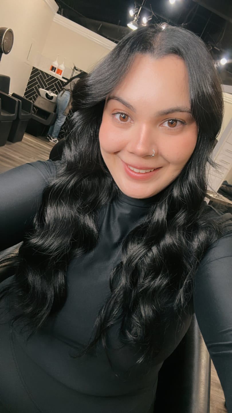 Customer photo review of JYZ Body Wave Tape In Human Hair Extensions 100% Remy Virgin Hair Extension Adhesive Invisible Brazilian Hair Tape Ins 2.5g/Piece