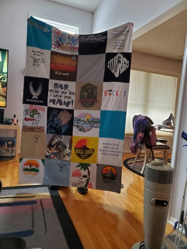 T-shirt quilt with family, humor themes by H KAY from MO