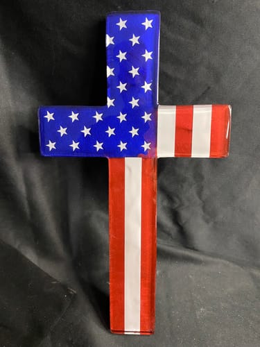 Customer photo review of 14x7.8x0.75" American Flag Embossed Cross Silicone Mold