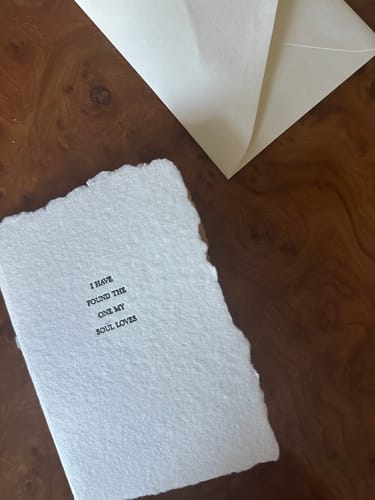 Customer photo review of NEW! “I have found the one my soul loves” card