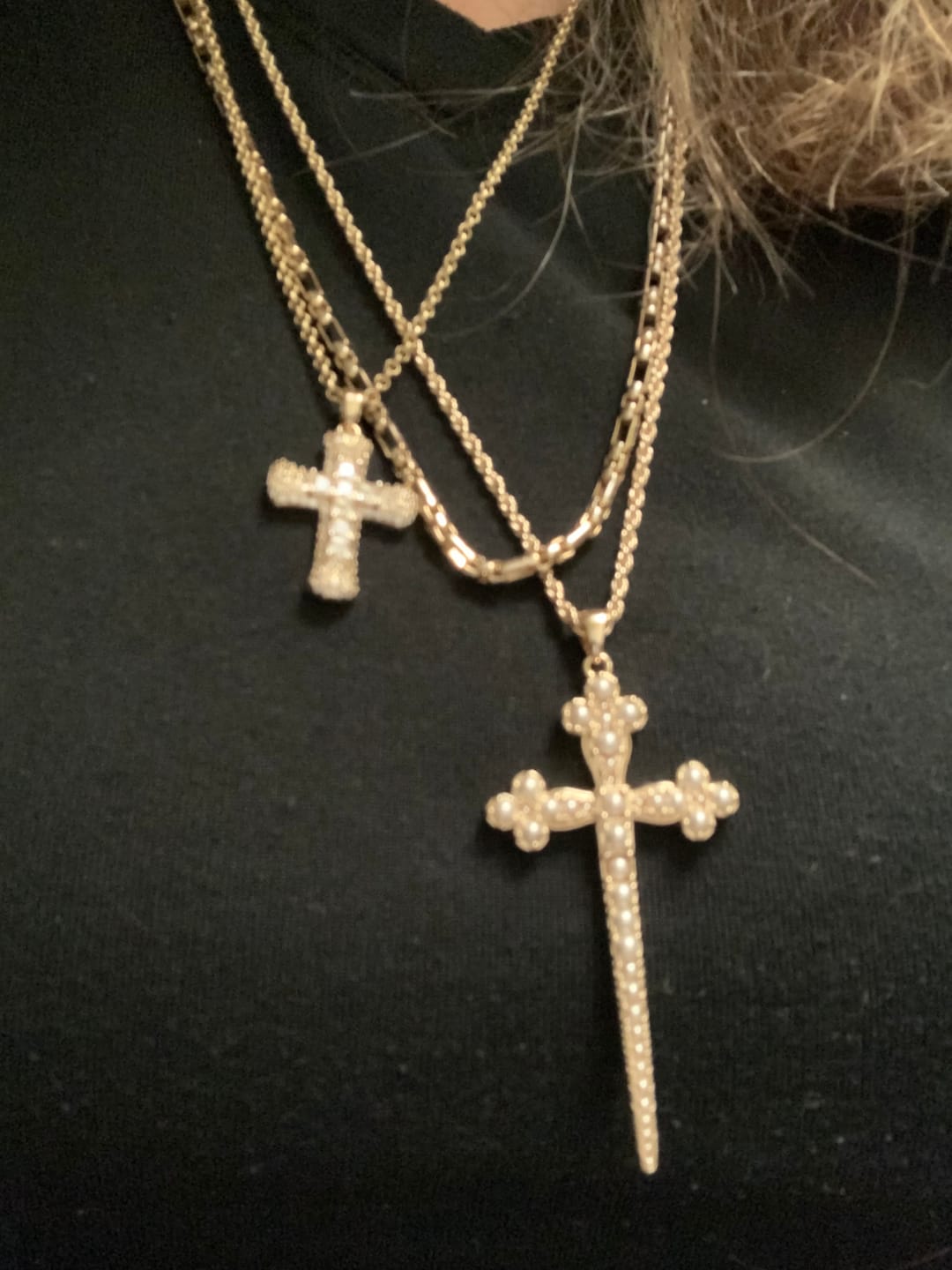 Customer photo review of Athena Cross - Pearl