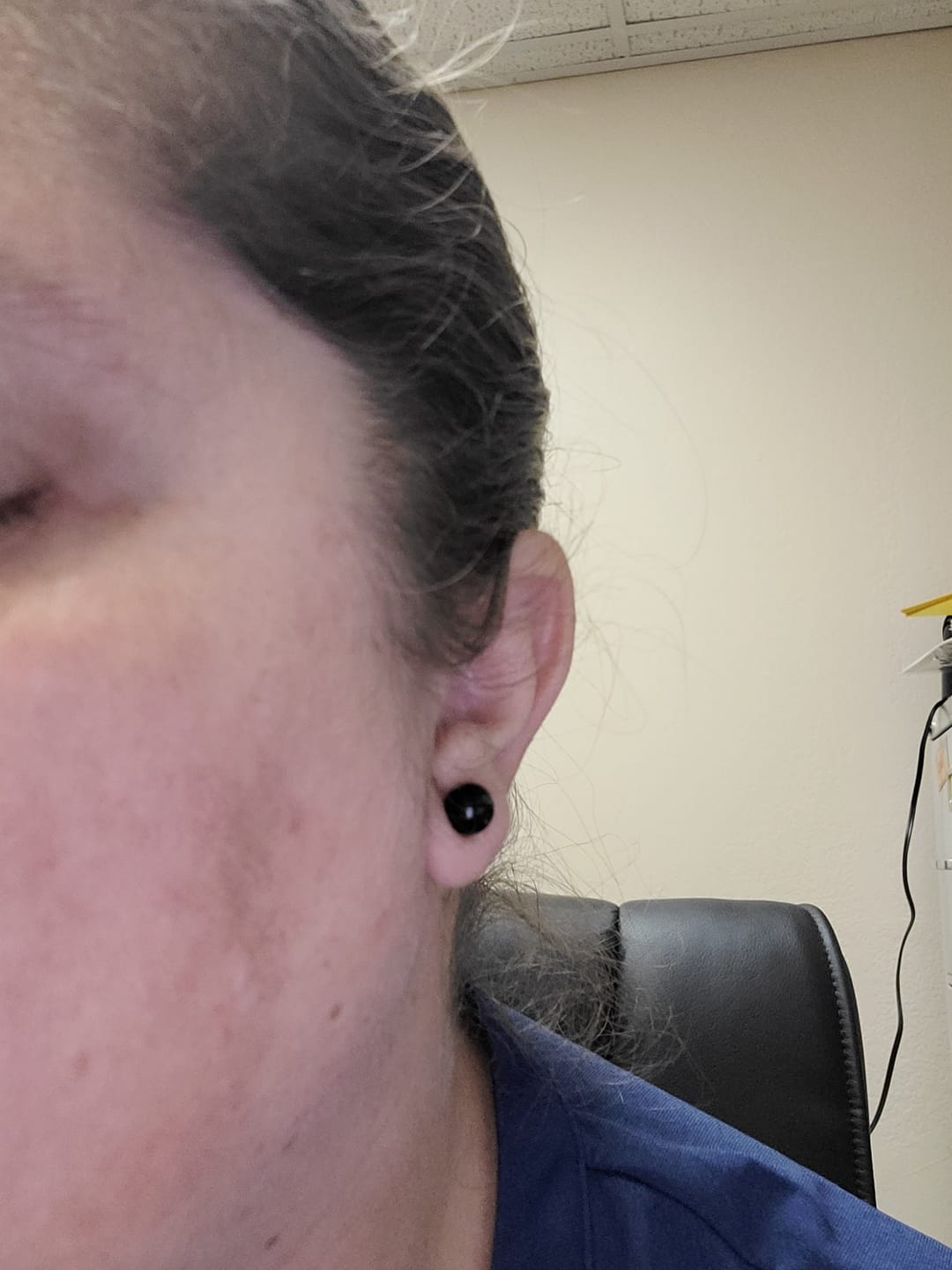 Customer photo review of Petite Teardrop Swirl Dangles Hypoallergenic Earrings for Sensitive Ears Made with Plastic Posts