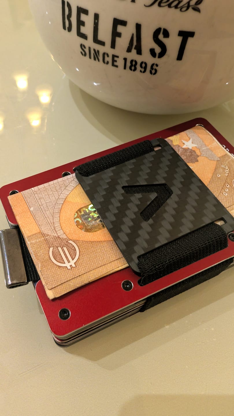 Customer photo review of Imola Red Metal Slim Wallet