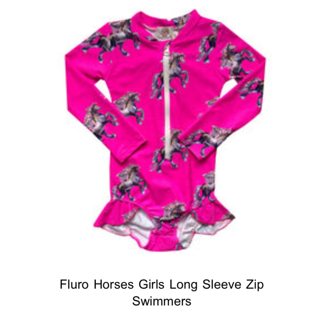 Customer photo review of Fluro Orange Sharks Unisex Long Sleeve Zip Swimmers