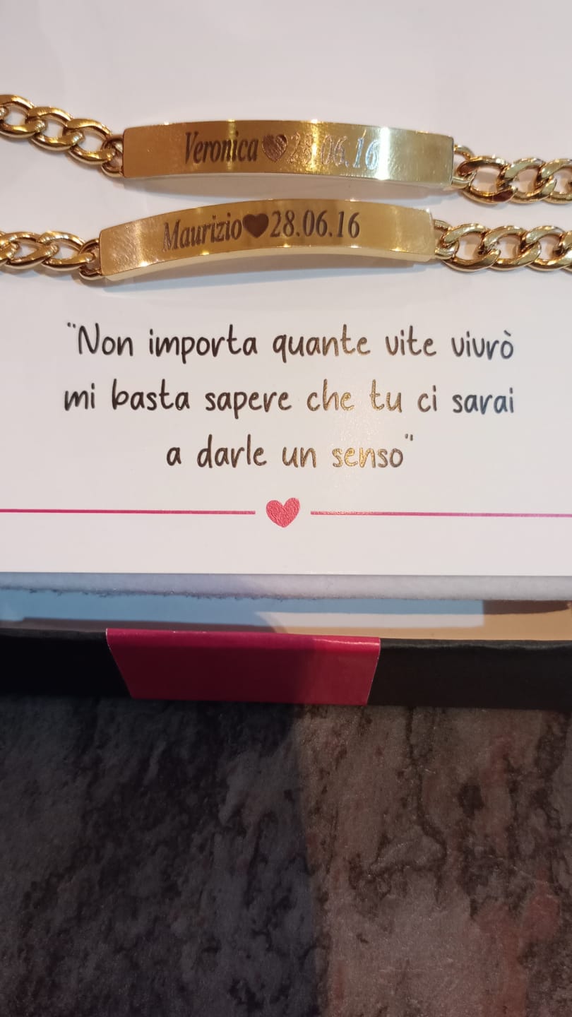 Customer photo review of Bracciali per Coppia Personalizzati con Incisione ✦ Unione Eterna