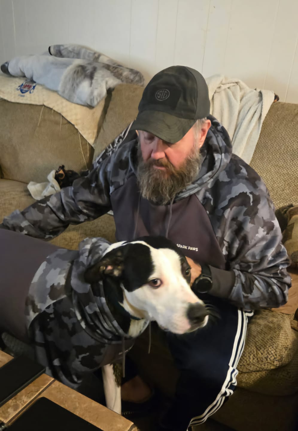 Customer photo review of Grey Camo Human Hoodie