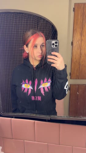Customer photo review of Demon Slayer Akaza Immortal Graphic Hoodie