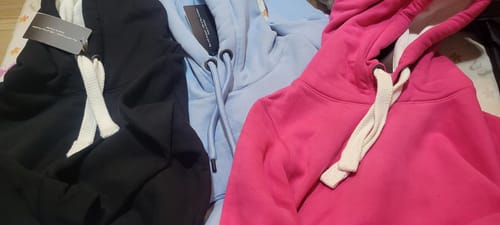 Customer photo review of Ultra Premium Hoodie - Ocean Blue Same Round Rope