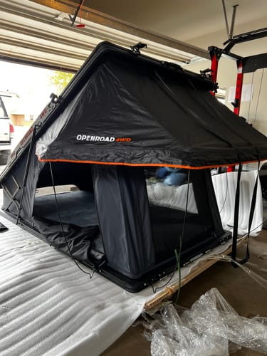 Customer photo review of OPENROAD Aluminum Hard Shell Roof Top Tent-PeakRoof LT Series