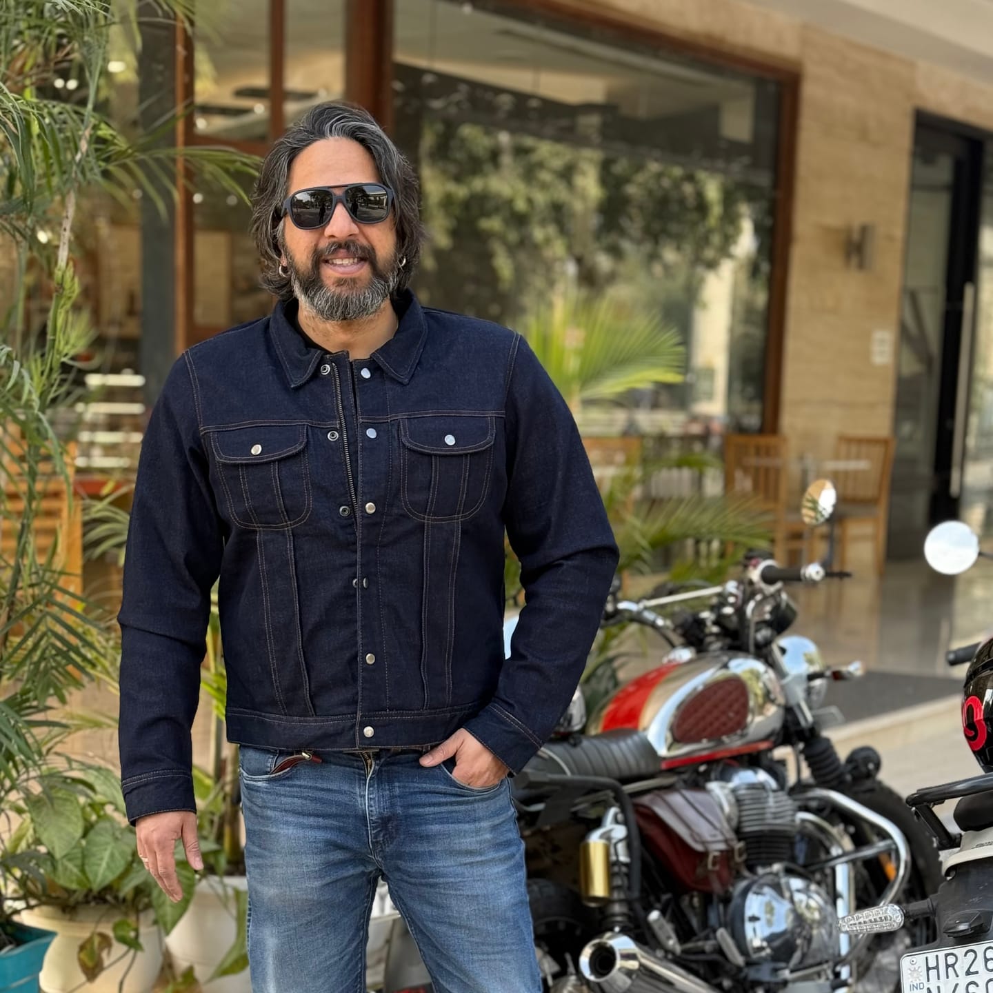 Customer photo review of zero: denim riding jacket