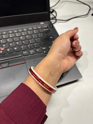 Customer photo review of Red – “Crimson Charm Women’s Bangle” (Pack of 1 Pair) (2 pis)