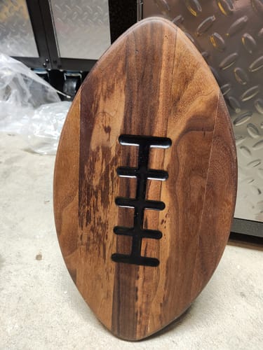 Customer photo review of 16.25x9" Football With Lace Inlay Acrylic Router Template