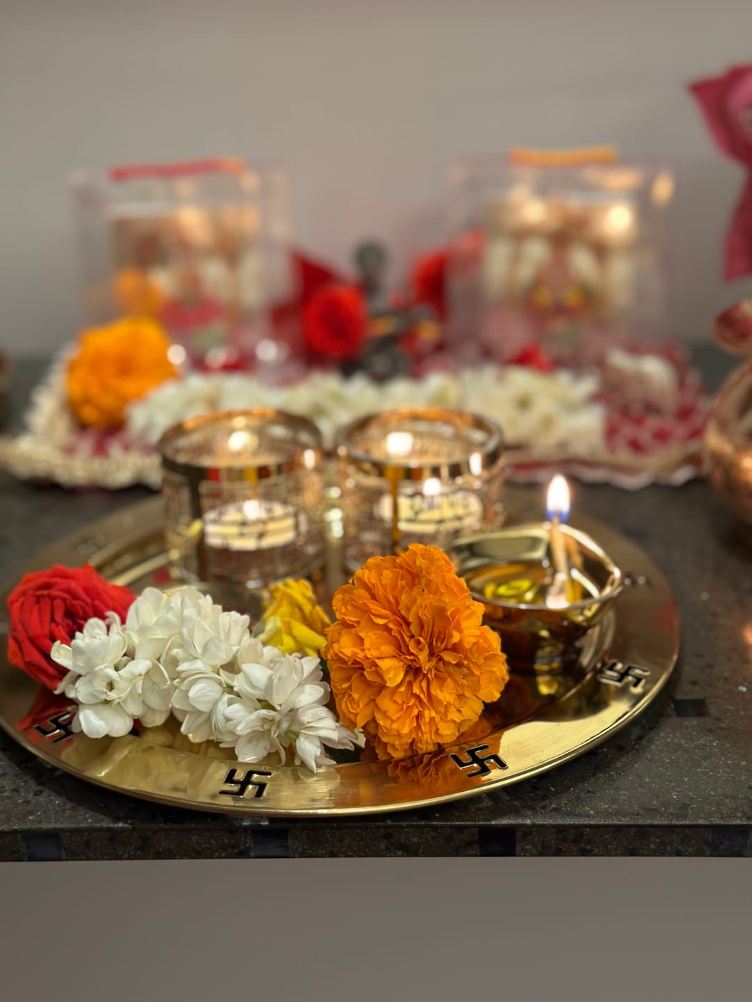 Customer photo review of Tea Light Holder Gayatri Mantra Set of 2
