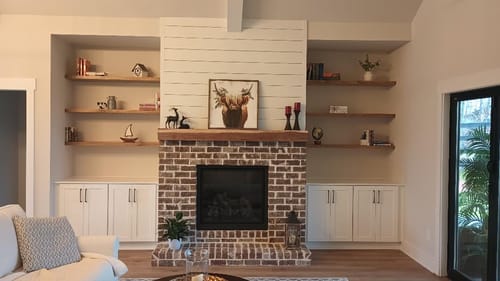 Customer photo review of Rustic Floating Shelves