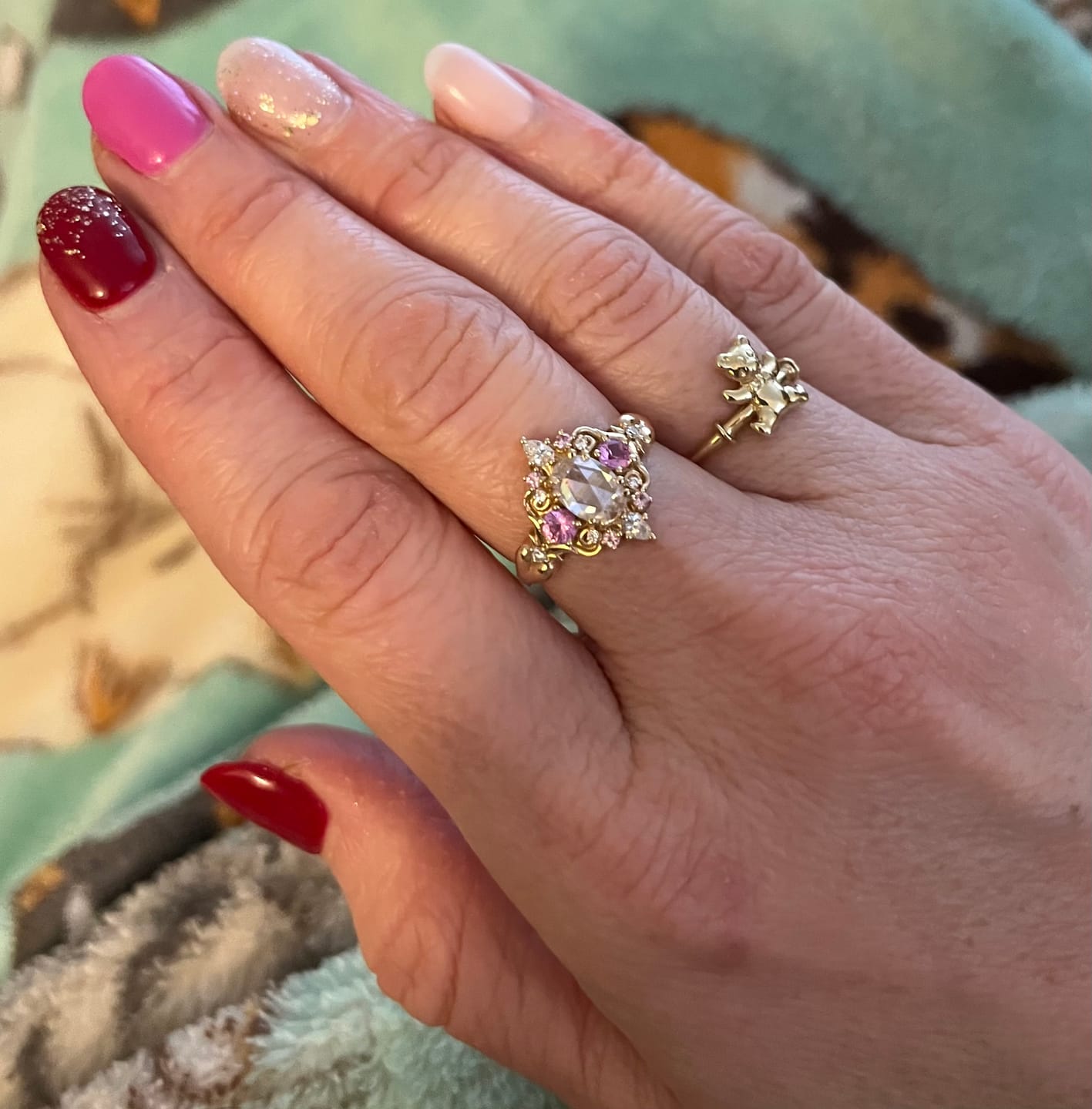 Customer photo review of Fire Child: Puffy Heart Ring