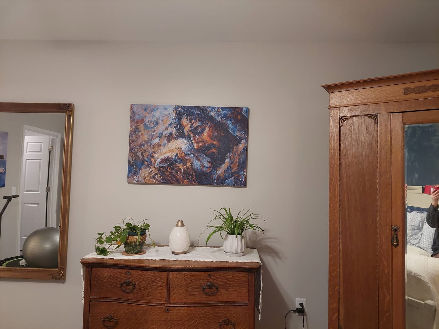 Customer photo review of Abstract Painting of Jesus and Lost Lamb Wall Art Canvas