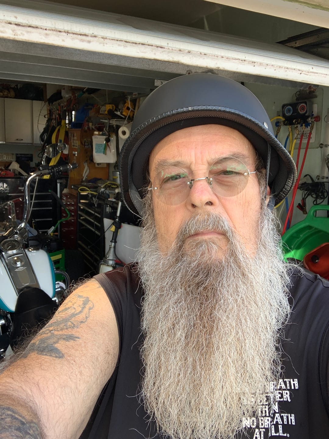 Customer photo review of Mayan Style Half Helmet Lightweight Face German Style DOT Helmet - Gloss Black