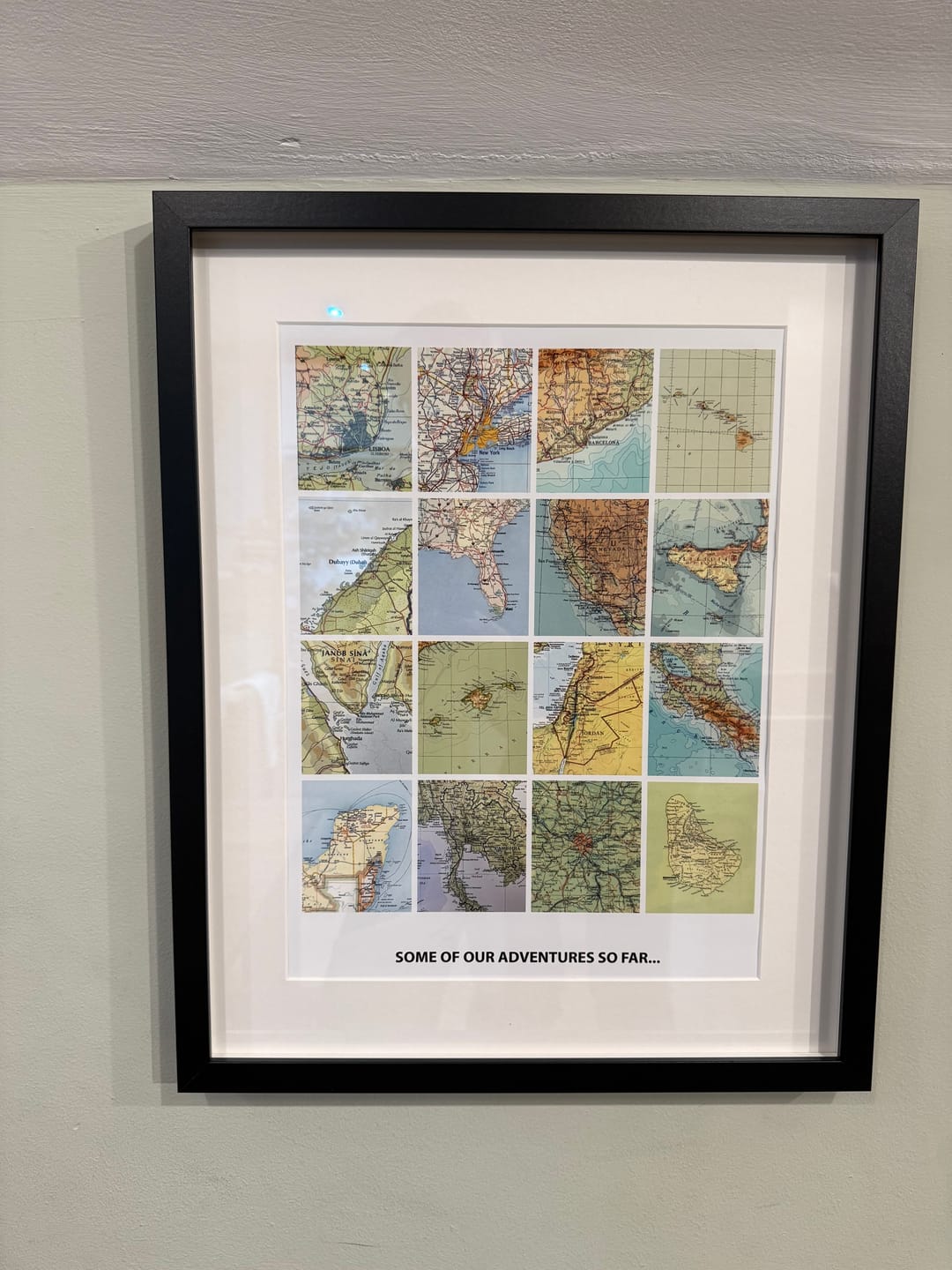 Customer photo review of Personalised Travel Map Print (Square Modern)