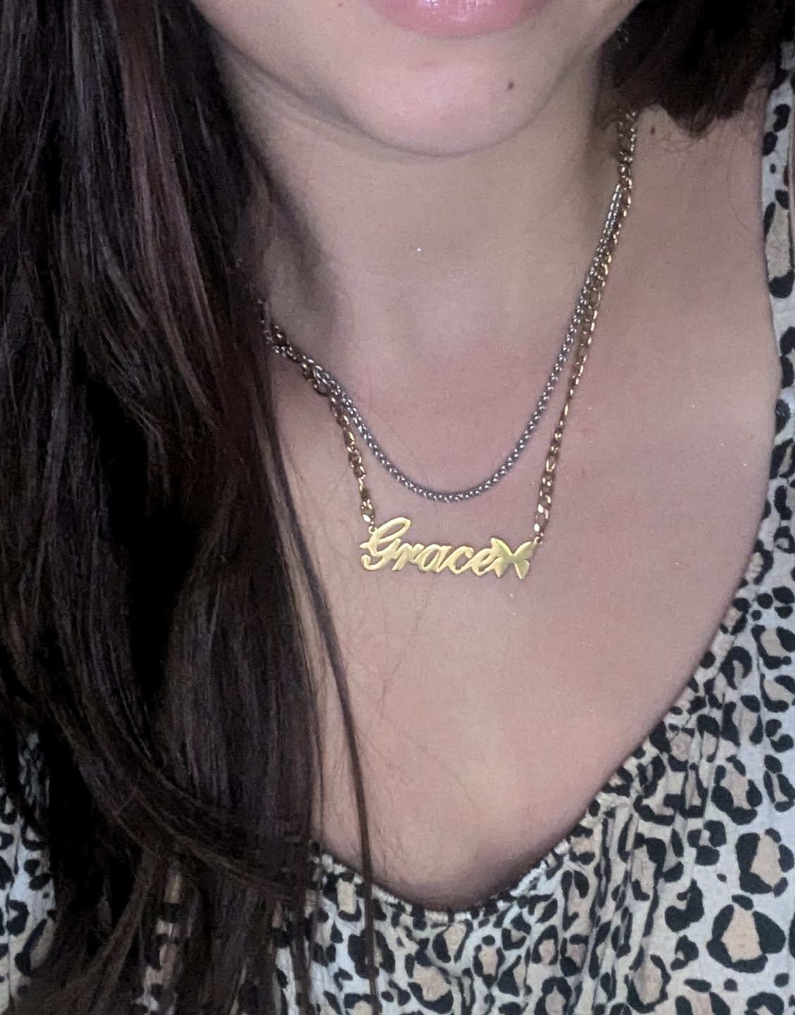 Customer photo review of Butterfly Name Necklace