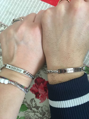 Customer photo review of Bracciali per Coppia Personalizzati con Incisione ✦ Unione Eterna