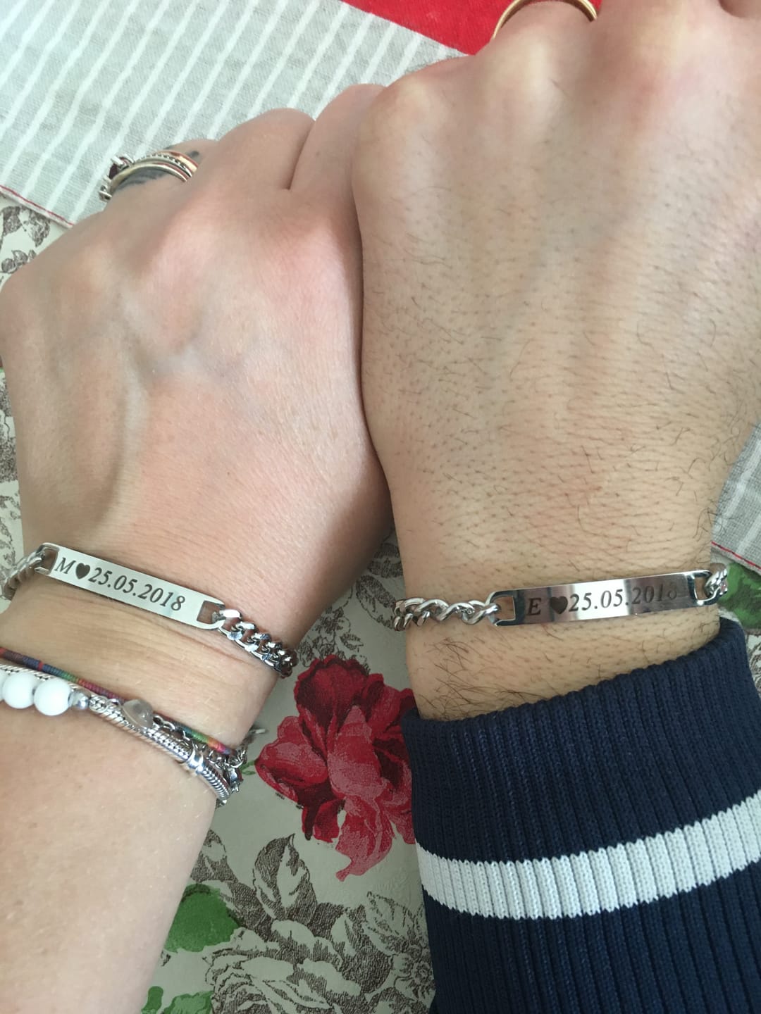 Customer photo review of Bracciali per Coppia Personalizzati con Incisione ✦ Unione Eterna