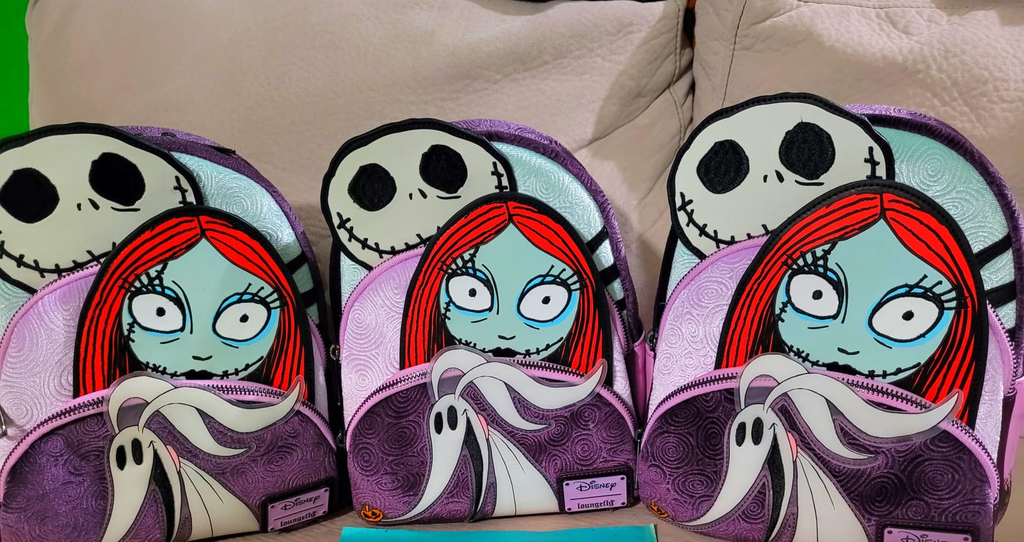 Customer photo review of Loungefly Disney Nightmare Before Christmas Glow in the Dark Jack, Sally and Zero Mini Backpack - 707 Street Exclusive