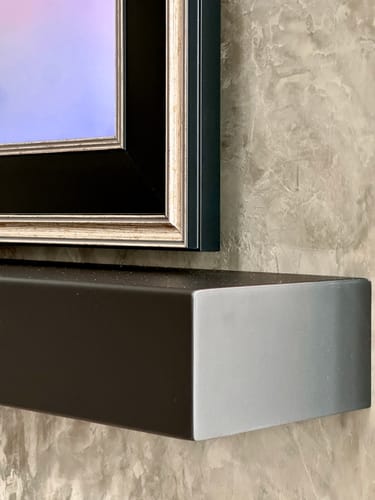 Customer photo review of Custom Metal Floating Mantel Shelf: Non-Combustible, 25+ Finishes, Any Size