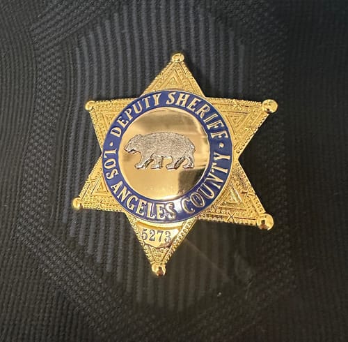 Customer photo review of LASD Los Angeles County Deputy Sheriff Badge Customizable Rank and Number