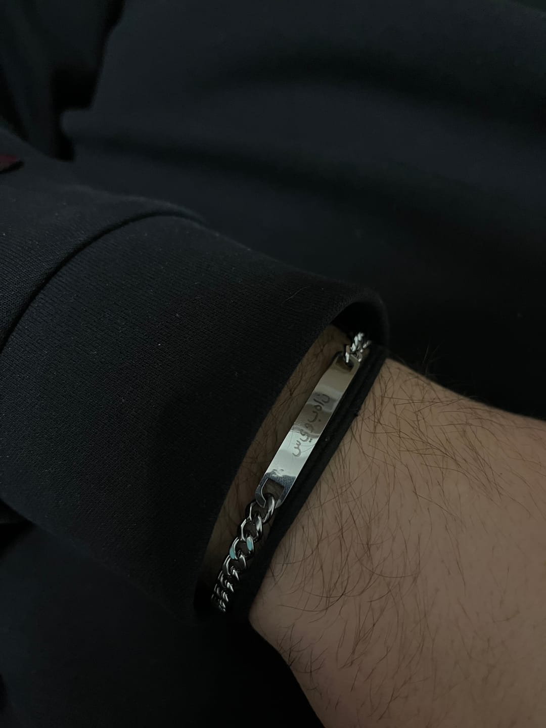 Customer photo review of Dainty Engraved Bracelet