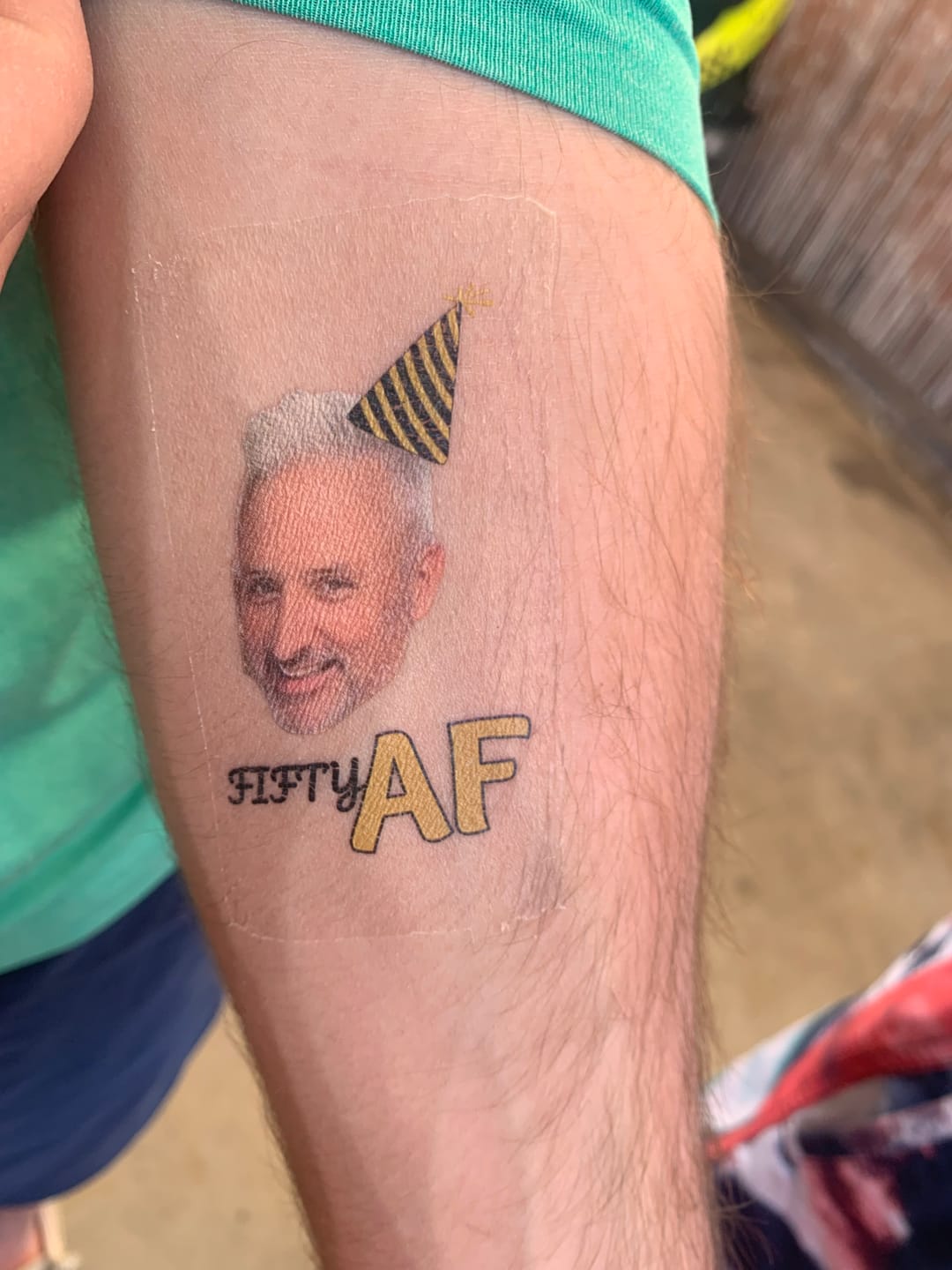 Customer photo review of Birthday AF - Temporary Tattoo