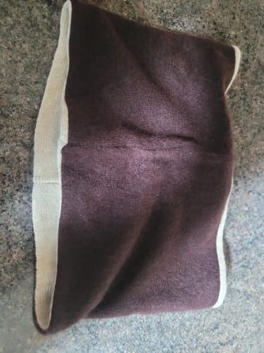 Customer photo review of Fawn and Chocolate Brown Neck Warmer