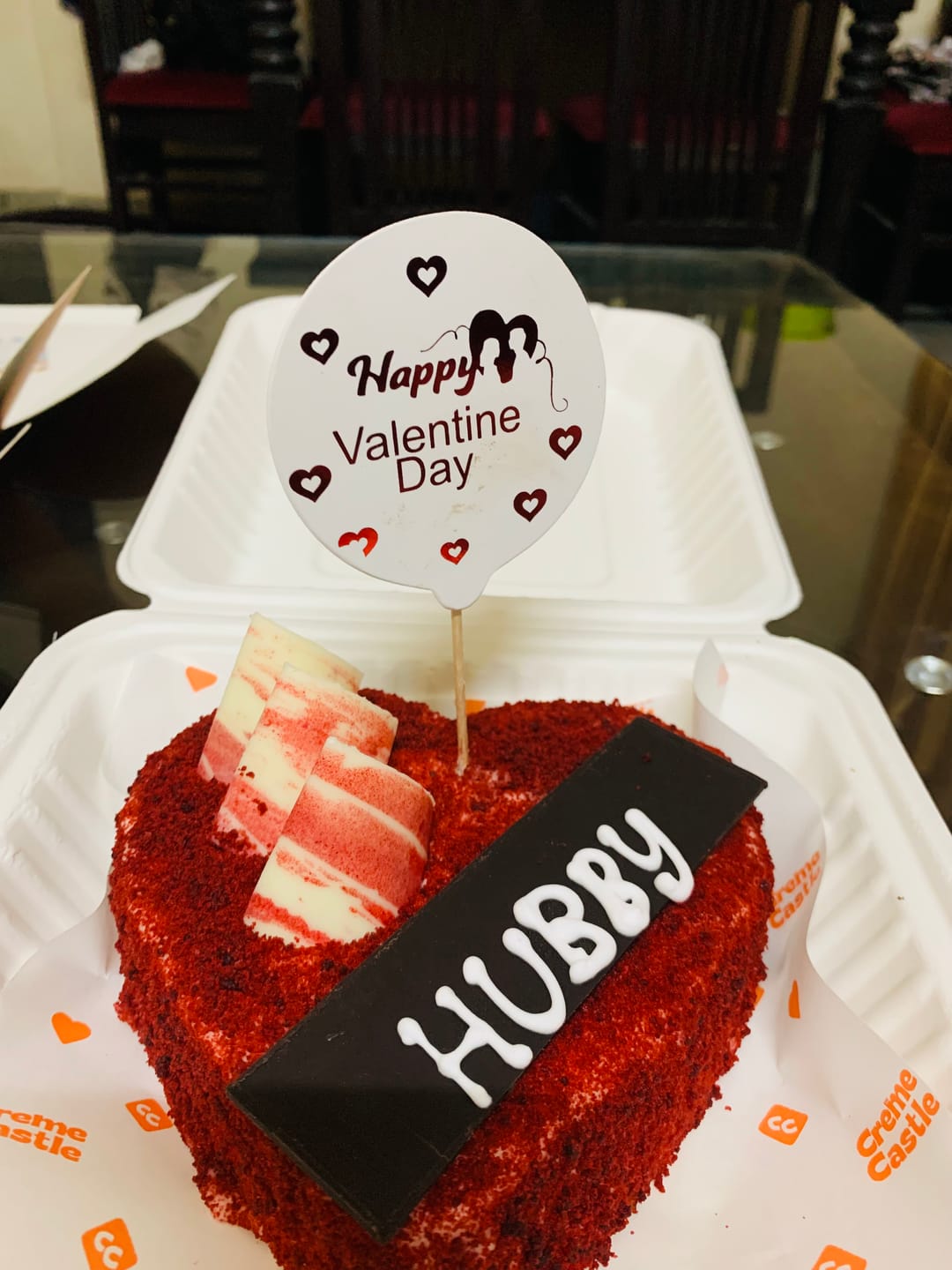 Customer photo review of Heart Shaped Red Velvet Cake