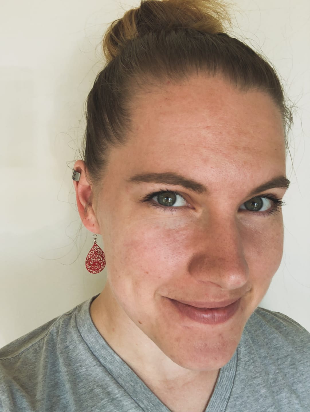 Customer photo review of Paisley Teardrop Dangles Hypoallergenic Earrings for Sensitive Ears Made with Plastic Posts