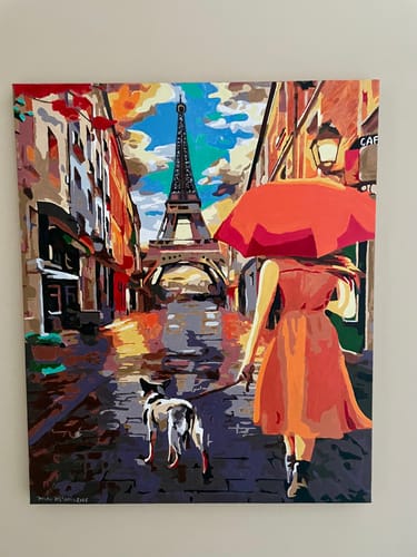 Customer photo review of Streets of Paris - Paint by Numbers