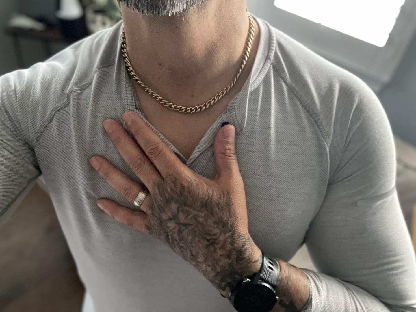 Customer photo review of Cuban Link Chain 8mm - Gold RG1002