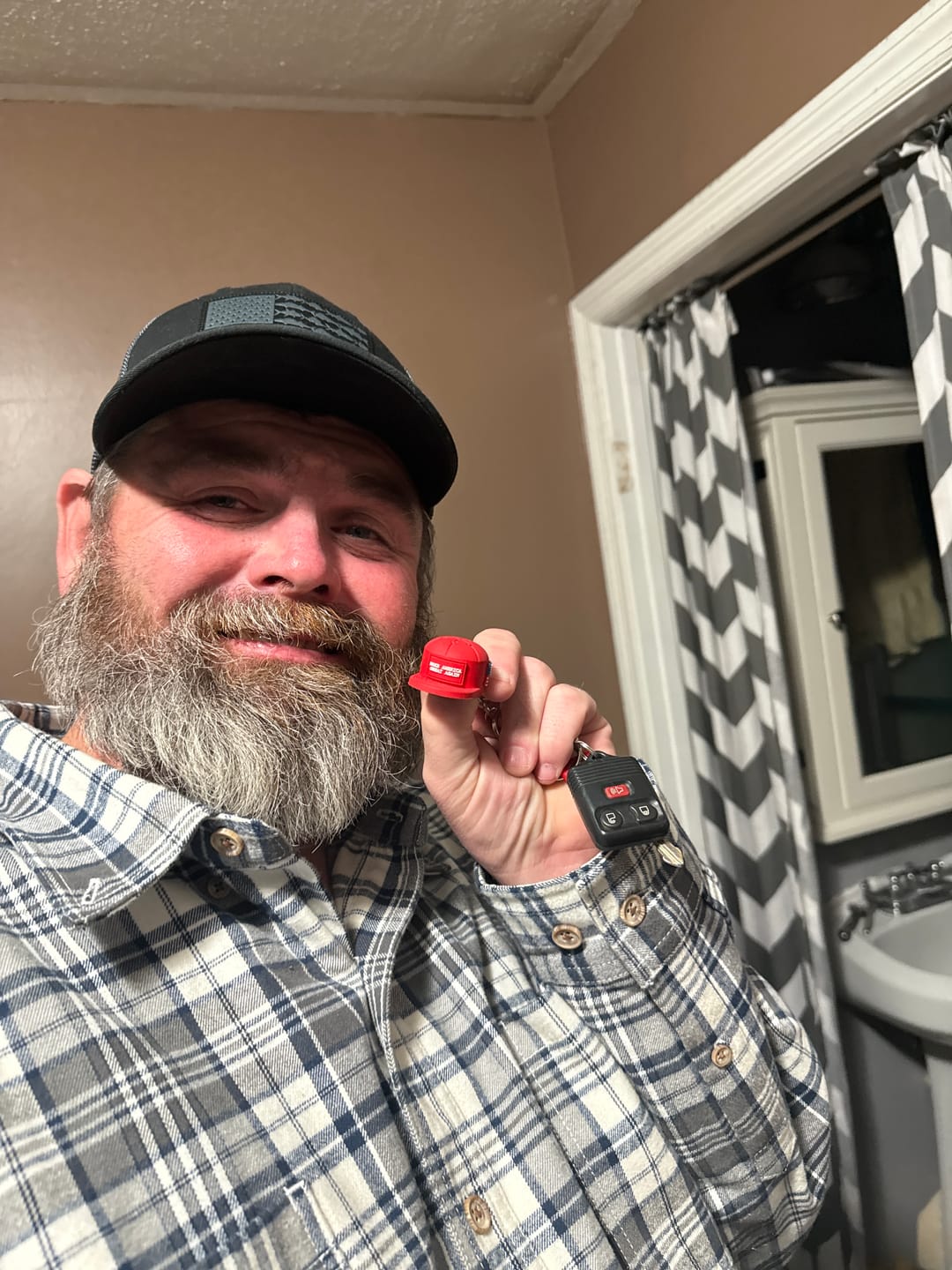 Customer photo review of MAGA Hat Keychain (Limited Edition)