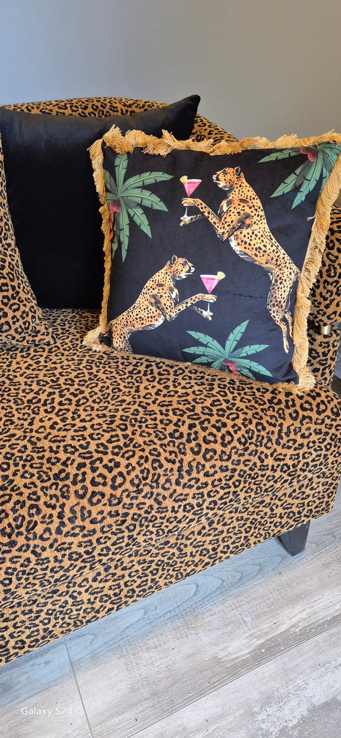 Customer photo review of Cocktail Leopards Cushion
