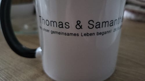 Kundenbewertung mit Foto zu Bedruckte Tasse mit "Wo alles begann" Motiv - Personalisiertes Geschenk mit Wunschkoordinaten