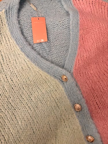 Customer photo review of Pastell Velvet Oversized Cardigan
