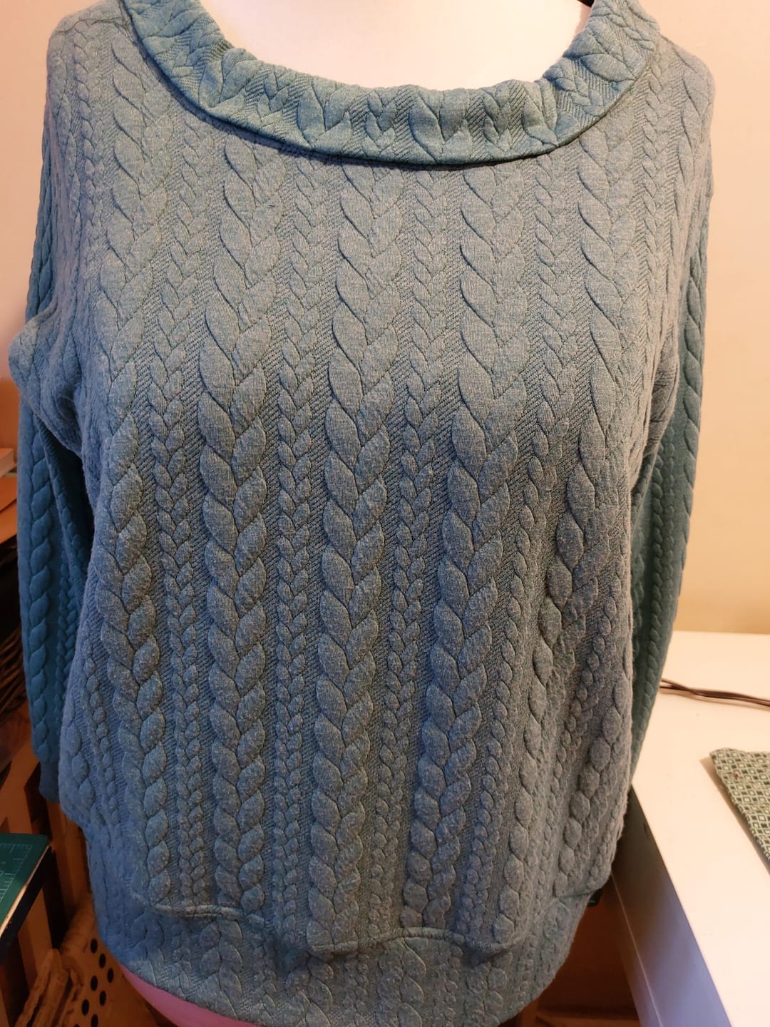 Customer photo review of Cable Knit Jersey Fabric