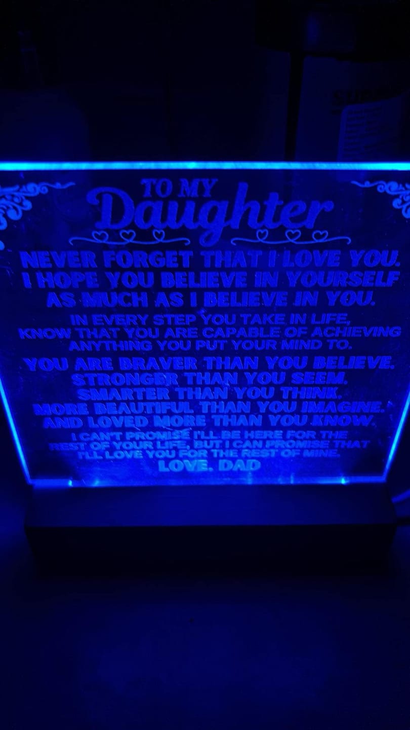 Customer photo review of To My Daughter - Love Dad - LED-Lit Acrylic Plaque - AC28