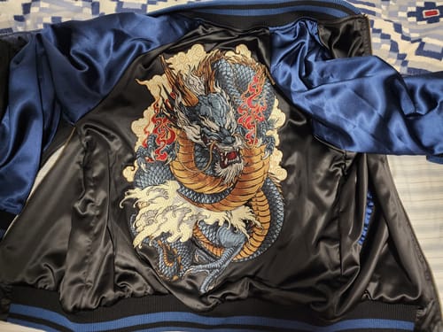 Customer photo review of Japanese Blue Dragon Sukajan Jacket