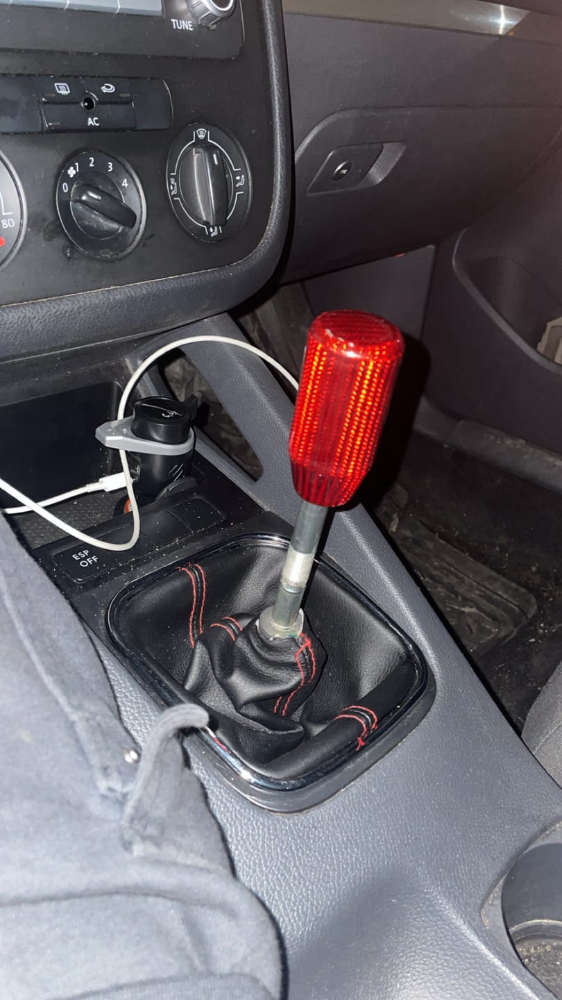 Customer photo review of Red Carbon Fiber Handle Shift Knob