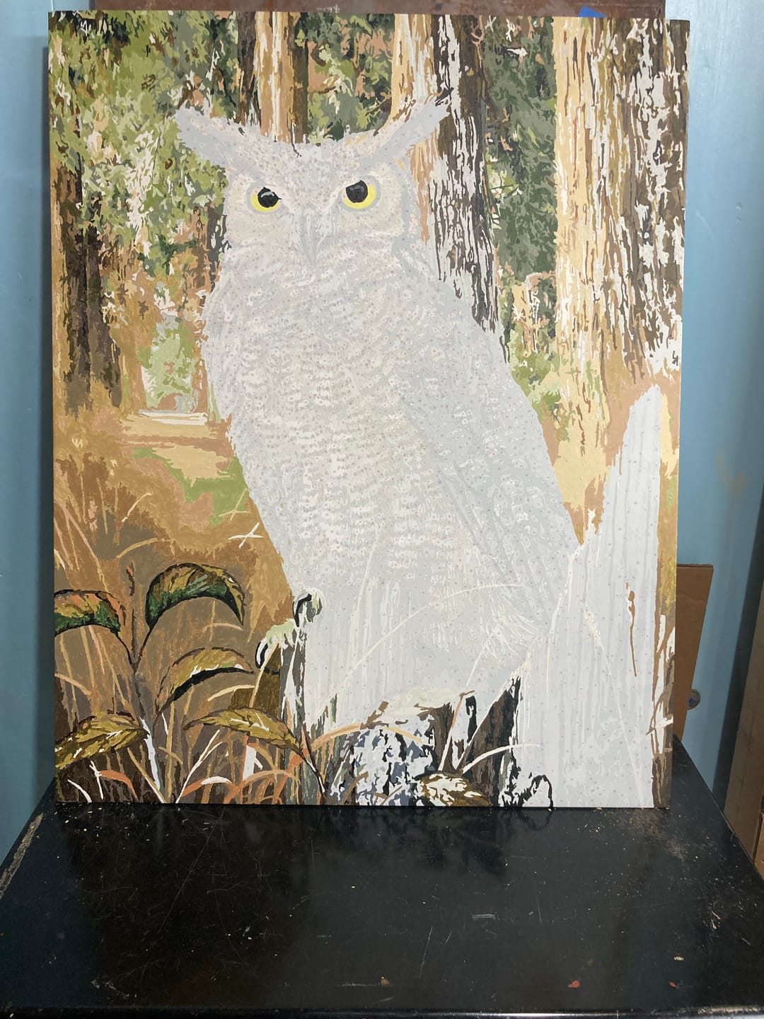 Customer photo review of Great Horned Owl Painting by Numbers Kit