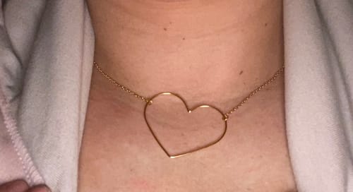 Customer photo review of Collier Coeur "Perle" plaqué Or