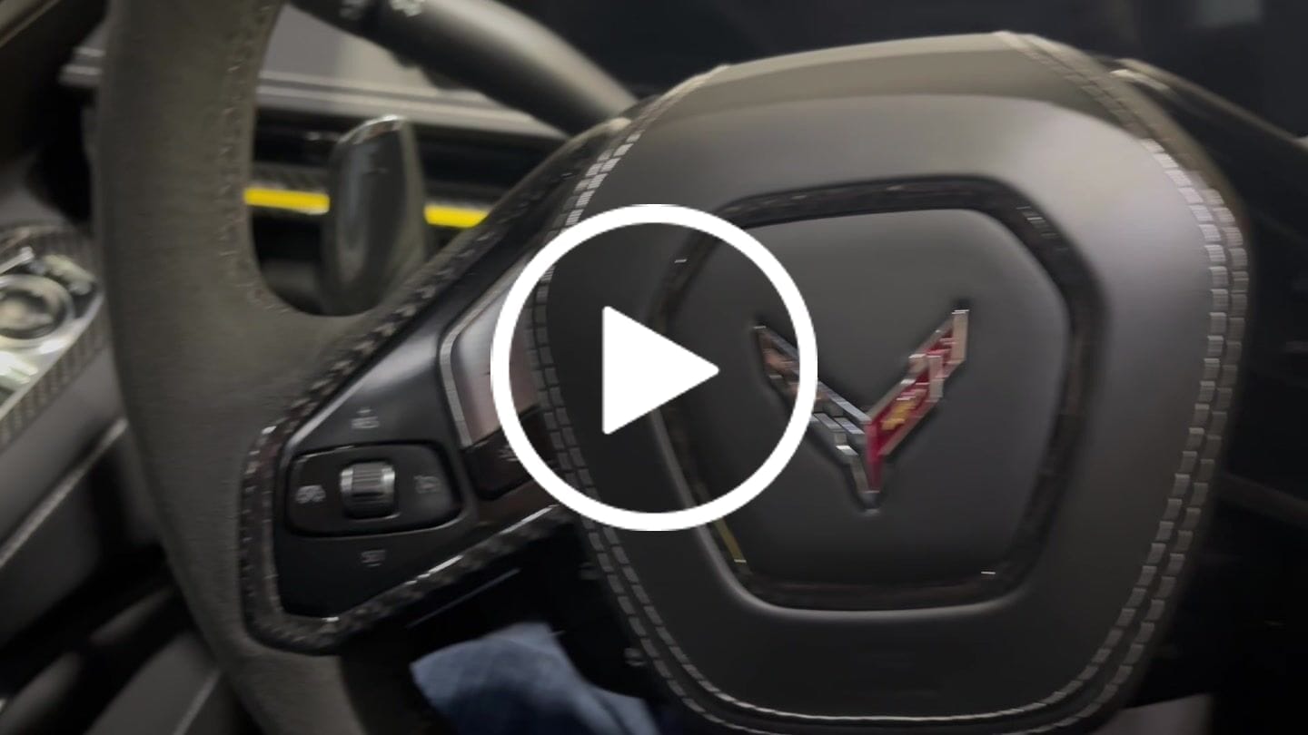 Customer video review of C8 2020+ Corvette Carbon Fiber Steering Wheel Airbag Chrome Trim Delete Cover