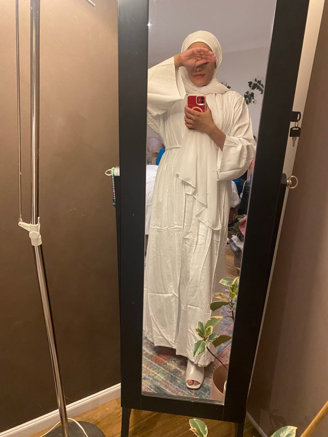Customer photo review of Elastic Silk Hijab Cap - White